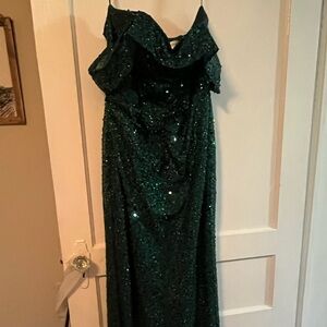 Elegant Green Sequin Gown
